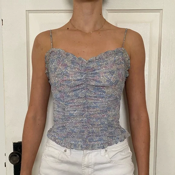 Floral Ruched Camisole Top - Picture 6 of 6
